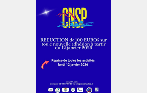 REDUCTION sur les adhésions à partir du 12 janvier 2026